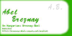 abel breznay business card