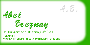 abel breznay business card